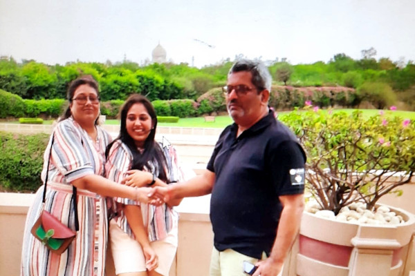 Ashok with his wife, Sangeeta, and his daughter, Shubhra.
