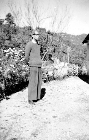 Anuradha Joshi's grandfather, Babban, in the garden of his house in Mussoorie.