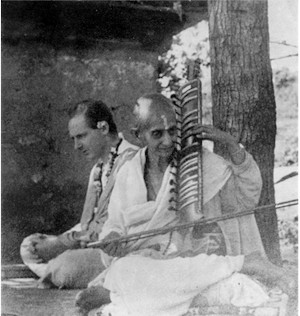 Yashoda Maa with Sri Krishna Prem at Mirtola Ashram.