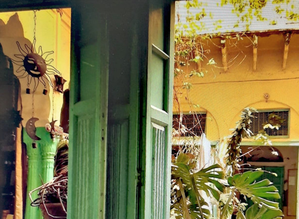 The view of the aangan from Ashok’s father’s room in the full afternoon sun.