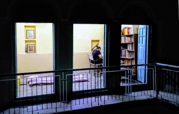 Ashok's daughters studies in an upstairs room.