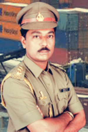 Mahendra Rathod at the dock of Porbandar Port