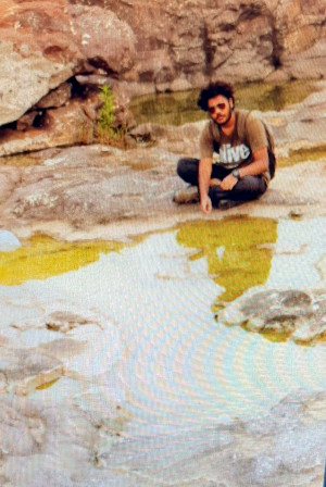 Milind, Mahendra's son, at Zanzari Falls.