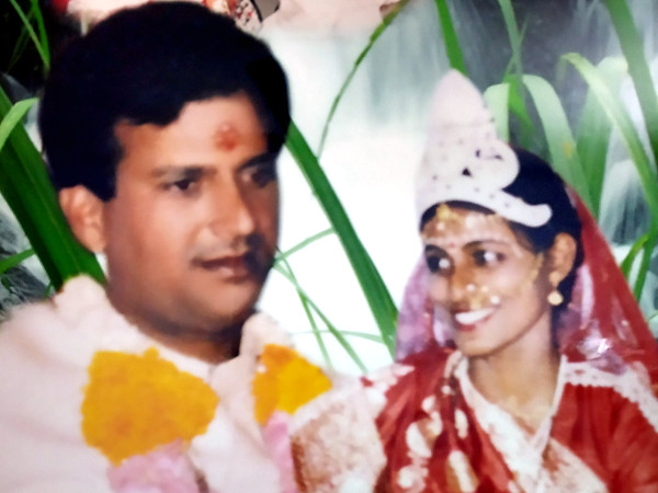 Piyali Kanabar with her husband on their wedding day.