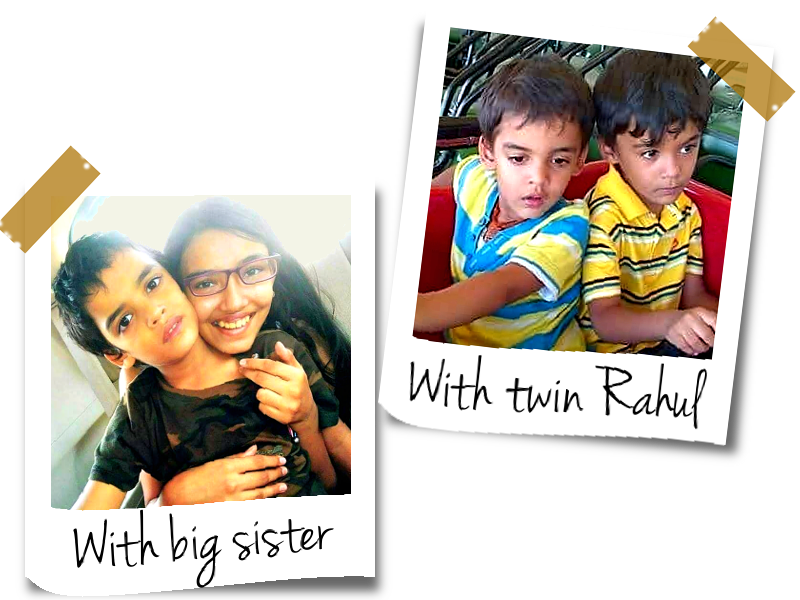Raj with twin brother and big sister