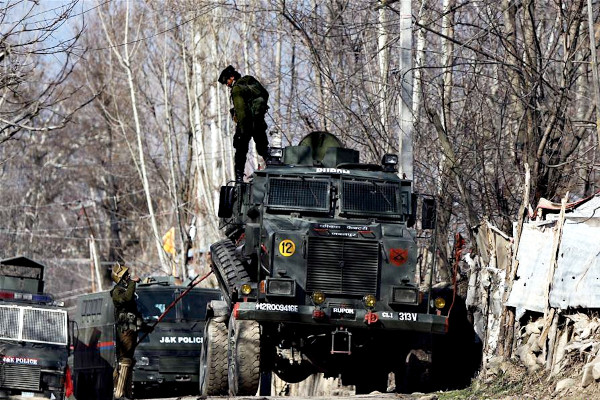 A Casspir armoured car deployed by the Indian Army at Jammu & Kashmir.