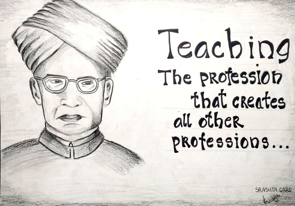 Dr. S. Radhakrishnan, a sketch by Srashta Garg