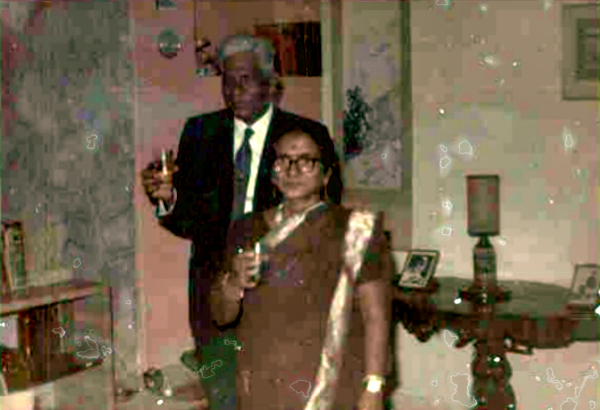 Mummy and Daddy raising a toast.